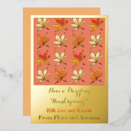 Prachtige Herfst Kriebels Thanksgiving Folie Feestdagenkaart