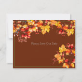 Prachtige herfstbladeren en bessen sparen onze dat RSVP kaartje (Voorkant)