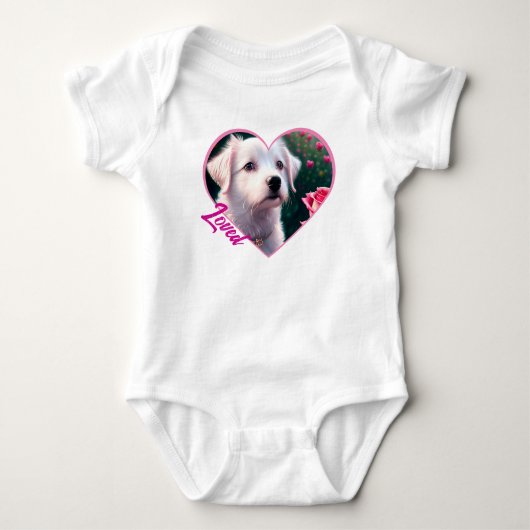 Prachtige hond en Roos Collectie Romper (Voorkant)