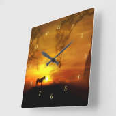 Prachtige Horse Clock Vierkante Klok (Hoek)