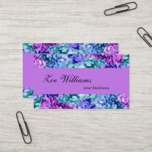 Prachtige hortensia bloemen, gepersonaliseerd visitekaartje