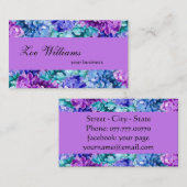 Prachtige hortensia bloemen, gepersonaliseerd visitekaartje (Voorkant / Achterkant)