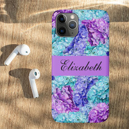 Prachtige hortensia bloesems, personaliseerbaar iPhone 11 pro hoesje