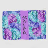 Prachtige hortensia bloesems, personaliseerbaar golfhanddoek (Horizontaal)