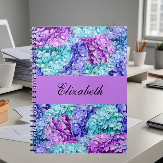 Prachtige hortensia bloesems, personaliseerbaar notitieboek