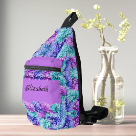 Prachtige hortensia bloesems, personaliseerbaar sling bag