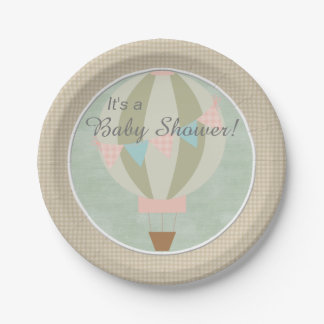 Prachtige Hot Air ballon neutraal Baby shower Papieren Bordje