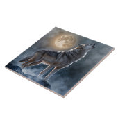 Prachtige Howling Wolf Moon Art Tegeltje (Zijkant)