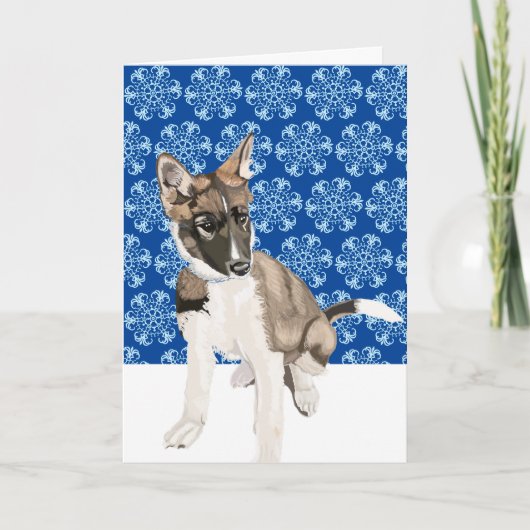 Prachtige Husky Puppy Blank Kerstmis Kaart (Voorkant)