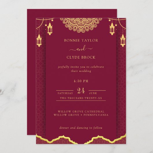 Prachtige huwelijksuitnodiging met Sophistication Save The Date (Voorkant / Achterkant)