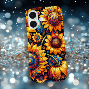 Prachtige hyperrealistische zonnebloemkunst iPhone 16 hoesje