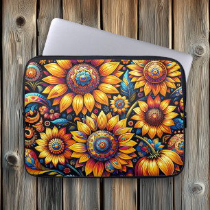 Prachtige hyperrealistische zonnebloemkunst laptop sleeve