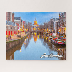 Prachtige iconische stad Amsterdam, Nederland Legpuzzel