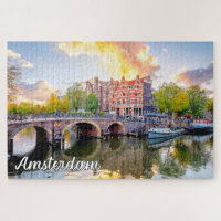 Prachtige iconische stad Amsterdam, Nederland