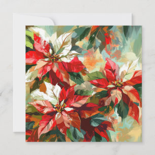Prachtige impressionistische Poinsettia Kaart