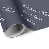 Prachtige Ink Blue Indigo & White Custom Name, Tex Cadeaupapier (Rol Hoek)