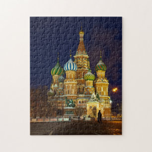 Prachtige Intercession Kathedraal Moskou 's Nachts Legpuzzel