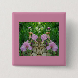 Prachtige Iris Fantasy Pathway Vierkante Button 5,1 Cm