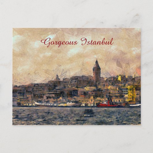 Prachtige Istanbul Briefkaart (Voorkant)