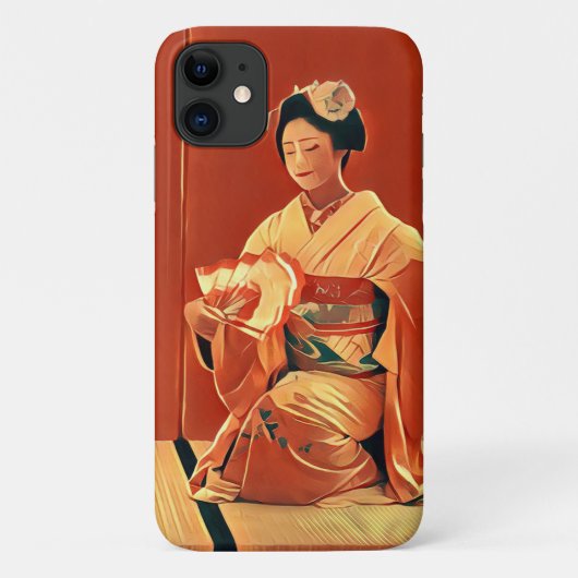 Prachtige Japanse Geisha in Kimono Red Case-Mate iPhone Case (Achterkant)