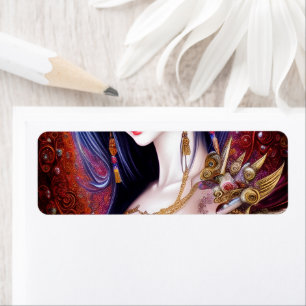 Prachtige Japanse meisjes Gothic Fantasy Triptych Etiket