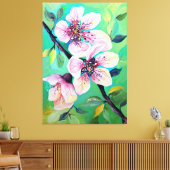 Prachtige Japanse Sakura Cherry Tree Flowers Canvas Afdruk (Insitu (Woonkamer))