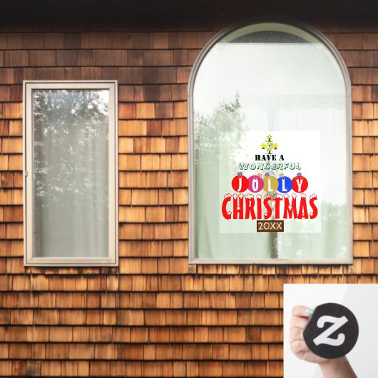 Prachtige Jolly Christmas Ornaments Tree Raamsticker (Huis Raam)