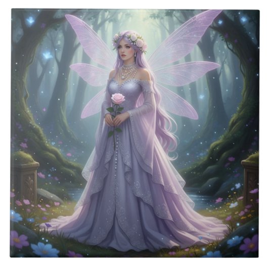 Prachtige June Pearl Fairy Tegeltje (Voorkant)