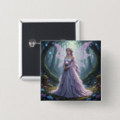 Prachtige June Pearl Fairy Vierkante Button 5,1 Cm (Voorkant /achterkant)