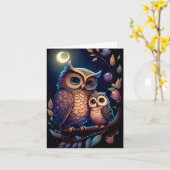 Prachtige Kaart voor moeder en Baby oowl (Gele Bloem)