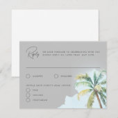 Prachtige Kaart voor Tropische Beach Island Weddin (Voorkant / Achterkant)