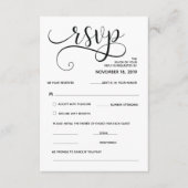 Prachtige kalligrafie RSVP-uitbreidingskaart Informatiekaartje (Voorkant)