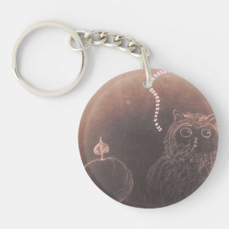 Prachtige kat met bliksem sleutelhanger