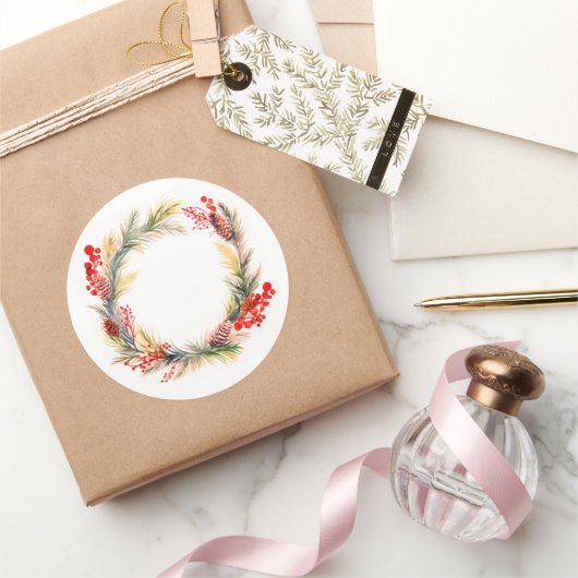 Prachtige Kerst stickers krans (Geschenken)