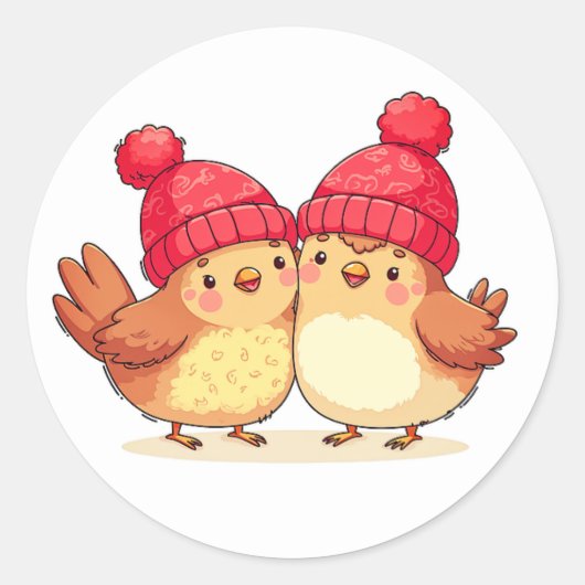 Prachtige Kerst stickers vogels (Voorkant)