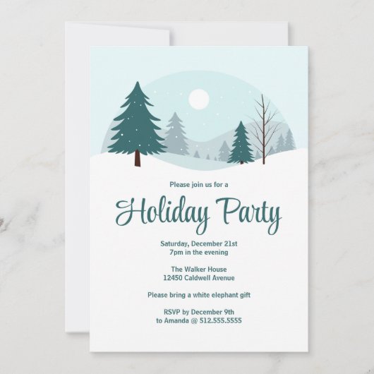 Prachtige kerstbomen Winterfeest Kaart (Voorkant)