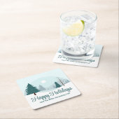 Prachtige kerstbomen Winterfeest Vierkante Kartonnen Onderzetter (Insitu)