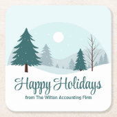 Prachtige kerstbomen Winterfeest Vierkante Kartonnen Onderzetter (Voorkant)