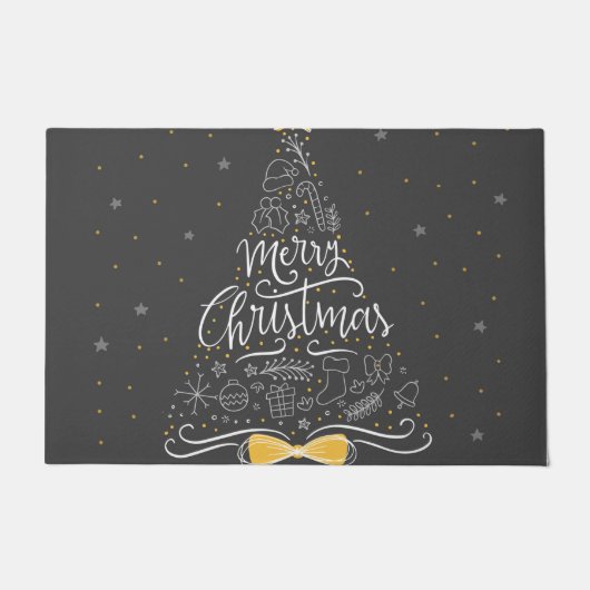 Prachtige kerstboom deurmat (Voorkant)