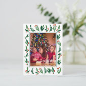Prachtige kerstfoto van Greenery en Berries Briefkaart (Staand voorkant)