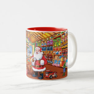 Prachtige Kerstman's Workshop Kerstmis mok
