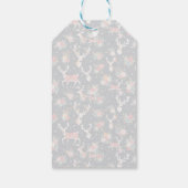 Prachtige kerstrendierbloem cadeaulabel (Achterkant)