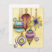 Prachtige kerstversieringen van glas feestdagenkaart (Voorkant / Achterkant)