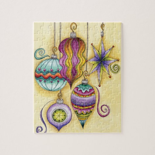 Prachtige kerstversieringen van glas legpuzzel (Verticaal)