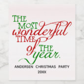 Prachtige kerstwijn of mousserende wijn label etiket (Enkel label)