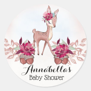 Prachtige kleine bawn Baby Girl Herfst Baby shower Ronde Sticker