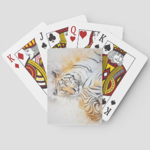 Prachtige kleine tijkschilderingen pokerkaarten