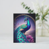 Prachtige kleurige Peacock Peafowl Bird Willife Briefkaart (Staand voorkant)