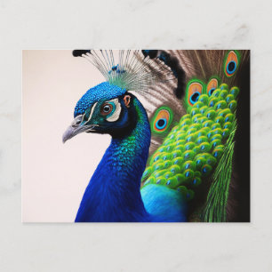 Prachtige kleurige Peacock Peafowl Bird Willife Briefkaart