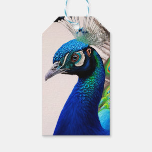 Prachtige kleurige Peacock Peafowl Bird Willife Cadeaulabel